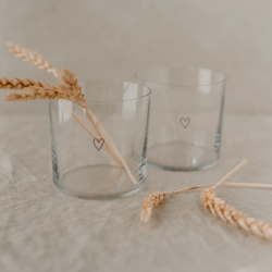 Kahden lasin setti, Hearts -minimalistiset juomalasit