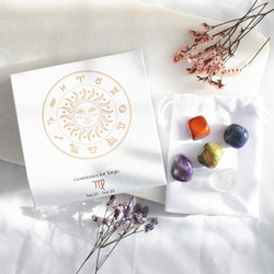 Virgo Crystal Tumblestone Set -neitsyen luonnonkivi lahjapakkaus