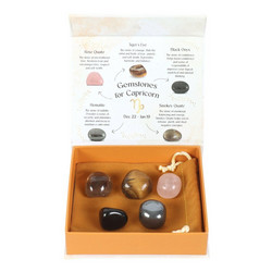 Capricorn Crystal Tumblestone Set -kauriin luonnonkivi lahjapakkaus