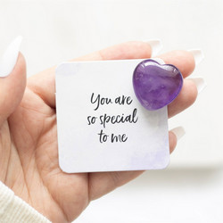 You Are So Special To me -ametisti sydän onnenkivi lahjapussissa