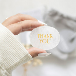 Thank You Clear Quartz -vuorikristalli kämmenkivi 
