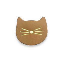 FRENCH RIVIERA|Cat -kierrätysnahkainen kissa rintaneula (ruskea)