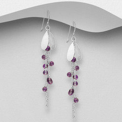 PREMIUM COLLECTION|Tove -hopeiset ametisti korvakorut