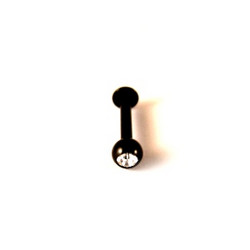 Huulikoru, Labret, musta kirurginteräs timantilla, 1,6mm