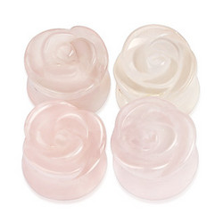 Plugi 14mm, Rose Quartz Carved Plug (ruusukvartsi)
