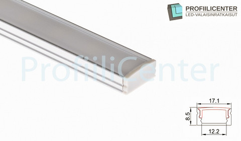 LED-alumiiniprofiili ALU01, 0.5 m