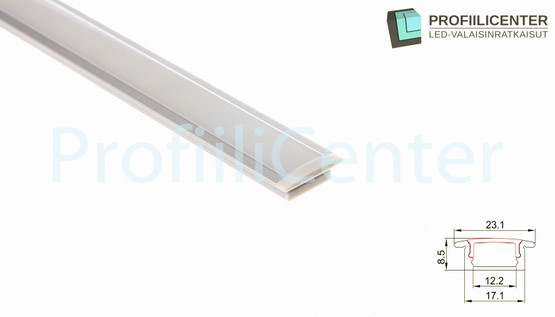 LED-alumiiniprofiili ALU03, 1 m
