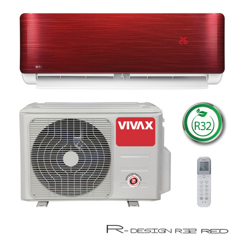 Ilmalämpöpumppu Vivax R-DESIGN 3,81kW, Punainen