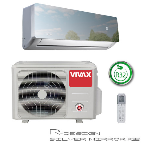 Ilmalämpöpumppu Vivax R-DESIGN 3,81kW, tumma peili