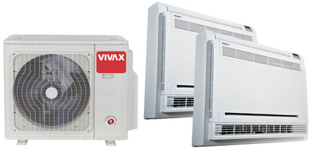 Vivax ilmalämpöpumppu 2 sisäyksiköllä, lattiamalli-malli, 6,1 kW