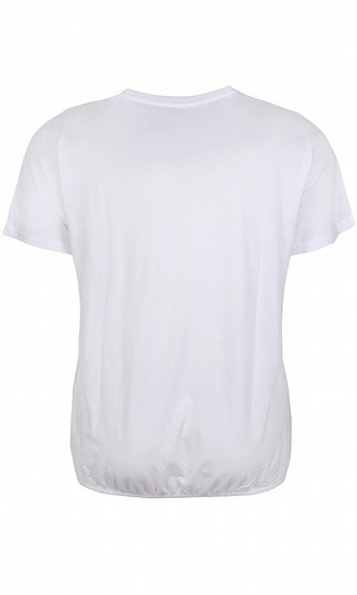 Zhenzi basic T-paita tekstiprintillä. Vain valkoinen