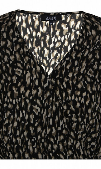 Ze-Ze kaunis pusero leopardikuviolla ja V-pääntiellä