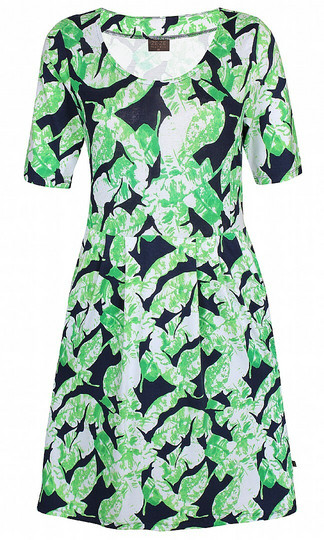 Mekko isolla lehtikuviolla (tulppaanimalli)