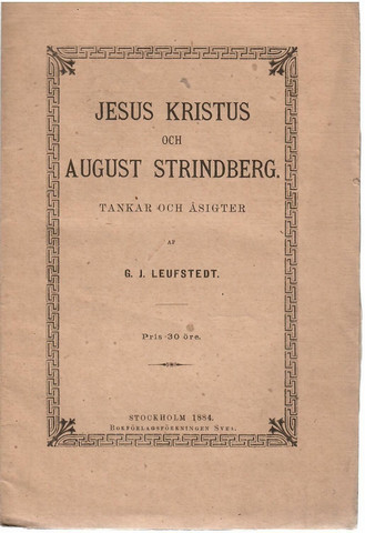 Leufstedt, G. J.: Jesus Kristus och August Strindberg