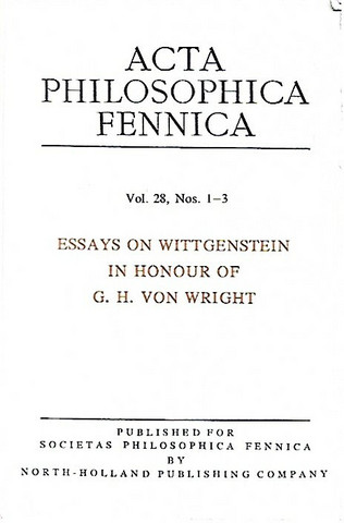 Hintikka Jaakko: Essays on Wittgenstein in Honour of G. H. von Wright