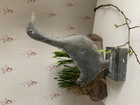 Metallinen hanhi, Vintage goose by Chic Antique
