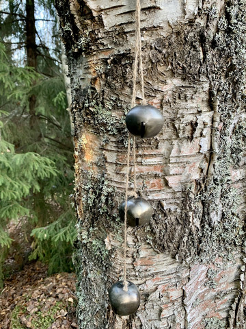 Kulkuset juuttinarussa, pituus 44 cm, Chic Antique