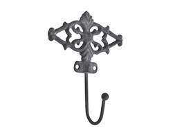 Antiikin harmaa, koristeellinen koukku metallia, Chic Antique