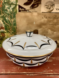 1940-luvun ranskalainen Art Deco kannellinen rasia, by Limoges