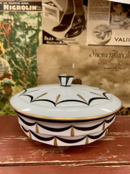 1940-luvun ranskalainen Art Deco kannellinen rasia, by Limoges