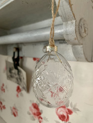 Pääsiäismuna kirkasta lasia, lasimuna, Chic Antique