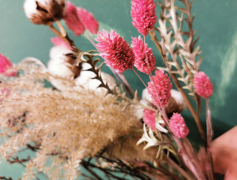 Dried flowers bouquet Coral
