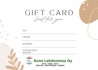 Kone Lahdenmaa Lahjakortti 50€