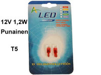 LED polttimo 12v T5 (1.2w) punainen
