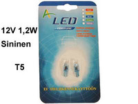 LED polttimo 12v T5 (1,2w) sininen
