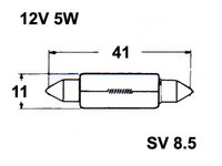 Polttimo 11x41mm 5W, SV8,5