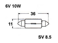 Polttimo 11x36mm10W, SV8,5