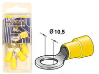 Rengasliitin Ø10.5mm, keltainen, 10kpl rasia