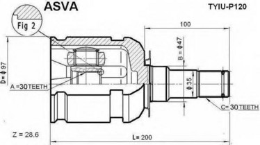 Toyota LC120 CV nivel sisempi, 43403-60020 43430-60060