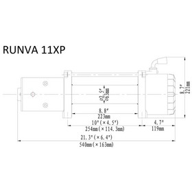 Runva 11XP Sähkövinssi 12v/24v 4990kg vaijerilla