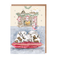 Wrendale joulukalenterikortti koiranpennut