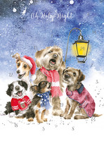 Wrendale joulukalenterikortti laulavat koirat