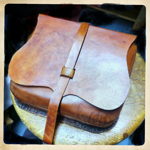 Leather,Big Medieval style Belt Bag