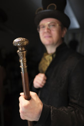 Walking Cane with Copper style Decor top Head - Gentleman style - Steampunk walking cane - Gentleman
