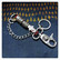 Leather key fob with metal decoration Skull