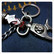 Leather key fob with metal decoration Skull