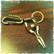 Leather key fob with metal decoration pliers