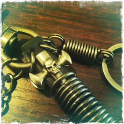 Leather key fob with metal decoration