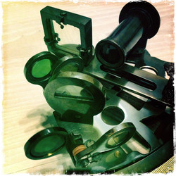 Sextant with real glass lenses