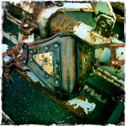 Steampunk Long Leather Mask with brass decorations