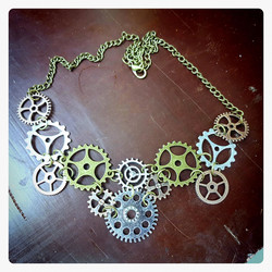 Steampunk Necklace with Gears