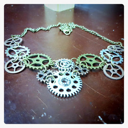Steampunk Necklace with Gears
