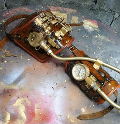 Steampunk tyylinen olkapää panssari / Jalkapanssari monikäyttö haarniska setti