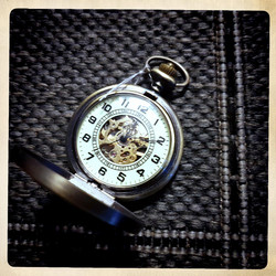 Mechanical Pocket Watch with Glow in the Dark face of watch