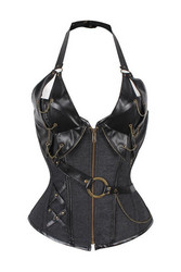 Steampunk tyylinen korsetti olkaimella ja kevytmetalli luin