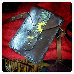 Steampunk style Shoulder & Belt Bag about 6 inches size.
